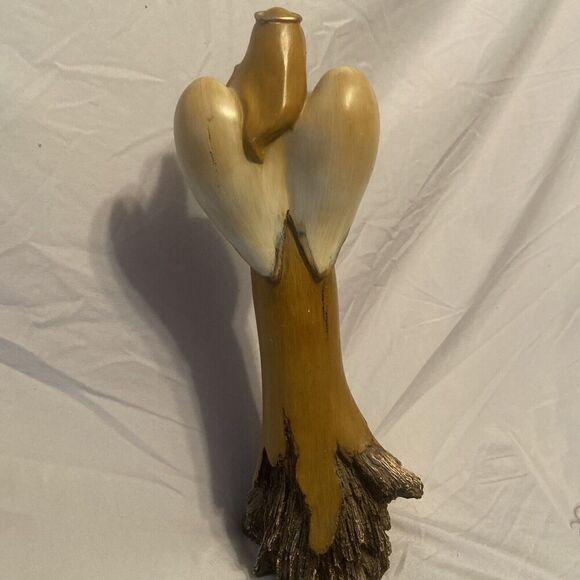 EUC Tree Angel Figurine resin Lily spiritual statue tabletop ‎ 16”x 4” - Picture 9 of 12
